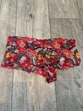 Wish & Whim Womens Floral Lace XL Panties Boy Shorts